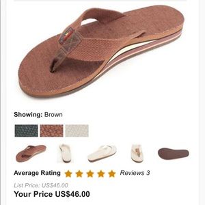 Brown Rainbow flip flops ✨